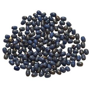 Vintage Small Blue-Gray Oval Glass Spacer Beads High Shine Finish 24g